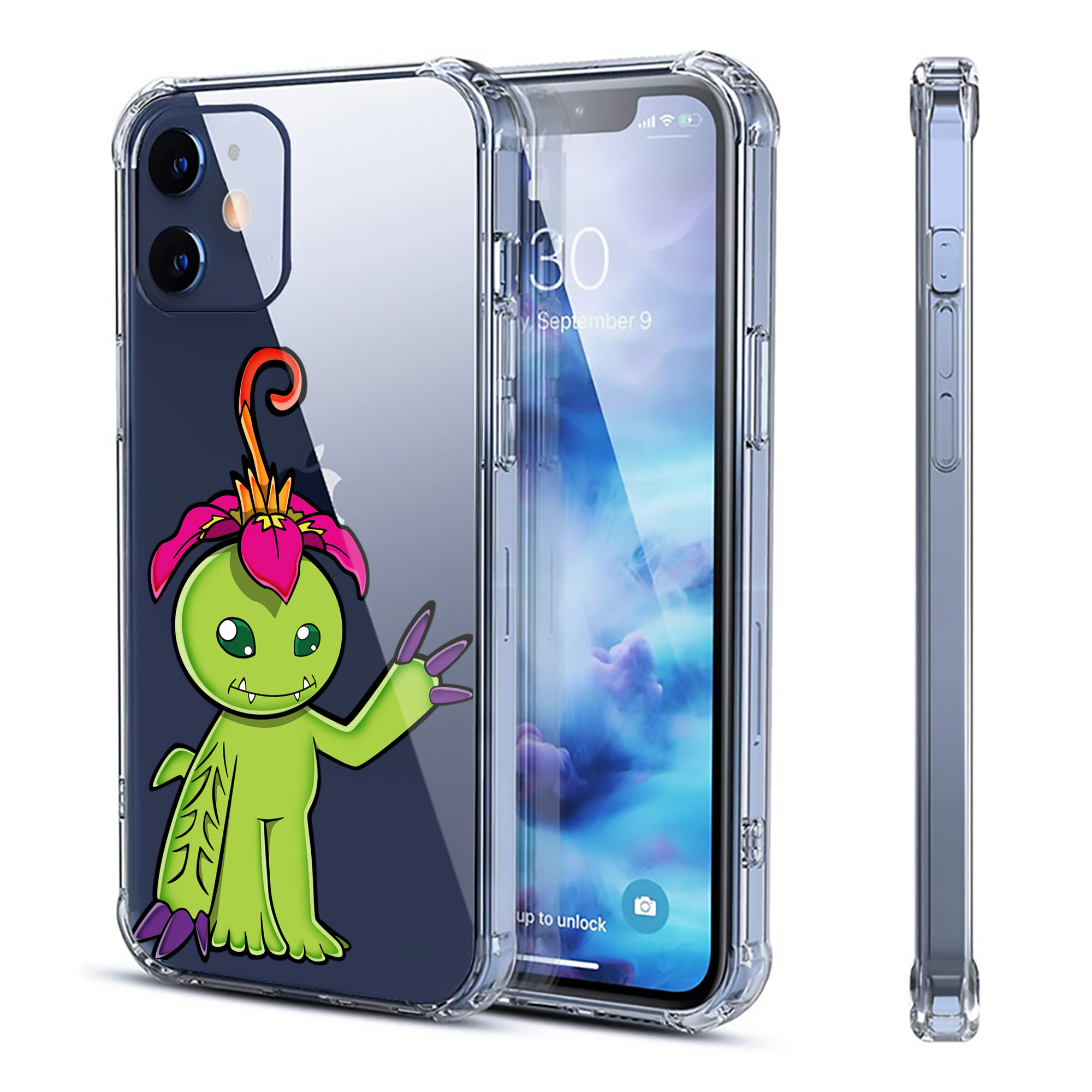 （画像用） Digimon デジタルモンスター/デジモン 【iPhone 12シリーズ対応】透明スマホケース（クリアソフトケース）